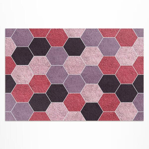 Vinyl carpet Hexagons with plush imitation tiles