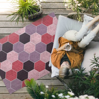 Vinyl carpet Hexagons with plush imitation tiles