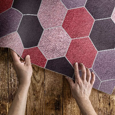Vinyl carpet Hexagons with plush imitation tiles