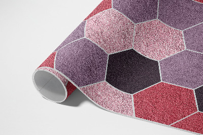 Vinyl carpet Hexagons with plush imitation tiles