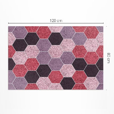 Vinyl carpet Hexagons with plush imitation tiles