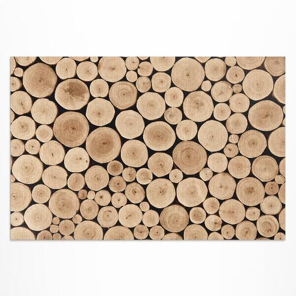 Vinyl carpet Tree trunks with wooden nails