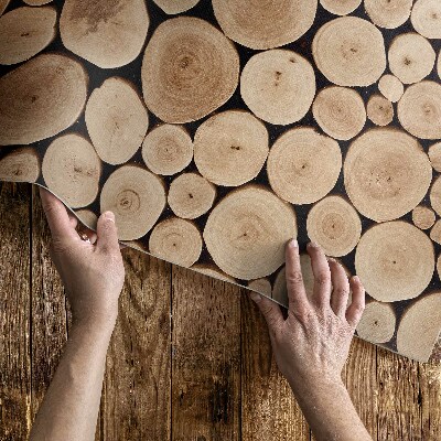 Vinyl carpet Tree trunks with wooden nails