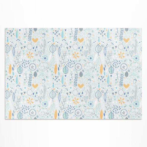 Vinyl carpet Wild flowers in pastel colors