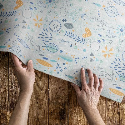 Vinyl carpet Wild flowers in pastel colors