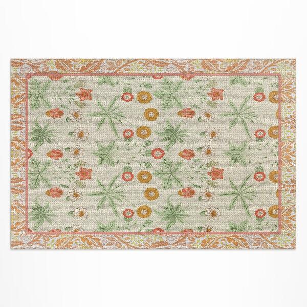Vinyl carpet Flower pattern in a frame