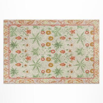Vinyl carpet Flower pattern in a frame