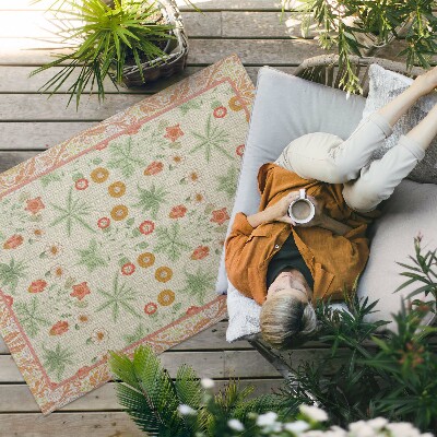 Vinyl carpet Flower pattern in a frame