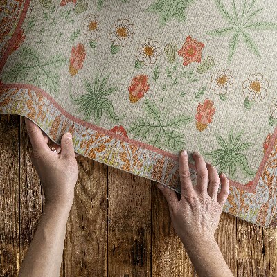 Vinyl carpet Flower pattern in a frame
