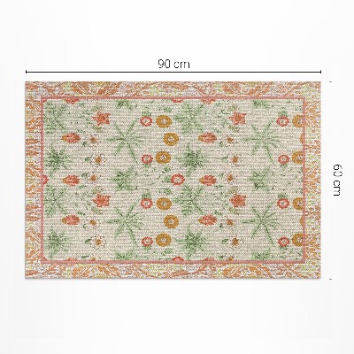 Vinyl carpet Flower pattern in a frame