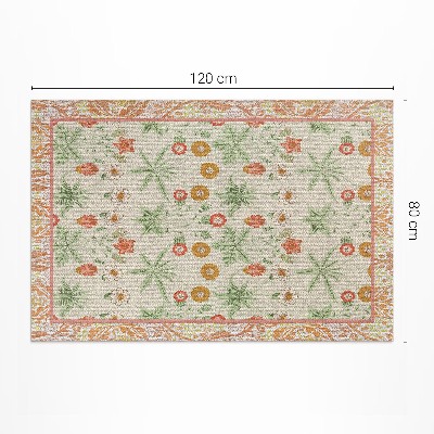 Vinyl carpet Flower pattern in a frame