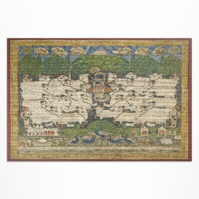 Vinyl carpet Krishna tapestry with cows