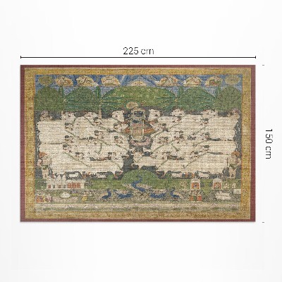 Vinyl carpet Krishna tapestry with cows