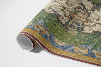 Vinyl carpet Krishna tapestry with cows