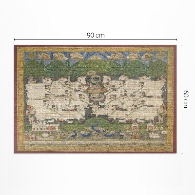 Vinyl carpet Krishna tapestry with cows