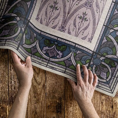 Vinyl carpet Purple gothic stained glass window