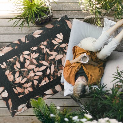 Vinyl carpet Fall leaves retro boho vegetable motif