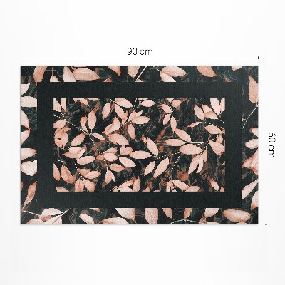 Vinyl carpet Fall leaves retro boho vegetable motif