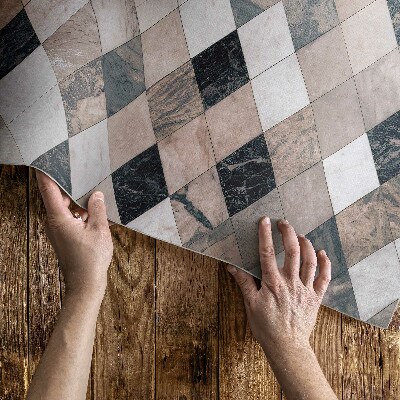 Vinyl carpet Stone mosaic rhombic decorative tiles