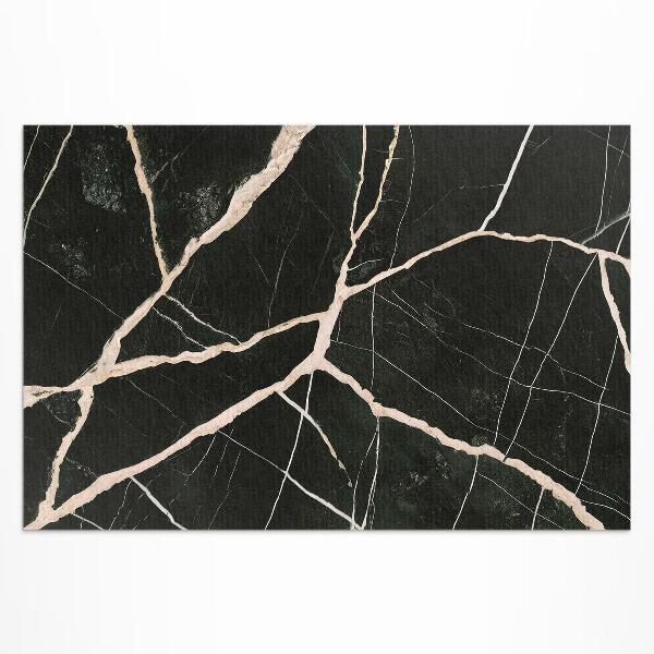 Vinyl carpet Glamorous contrast of dark cracked marble