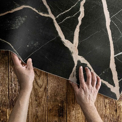 Vinyl carpet Glamorous contrast of dark cracked marble