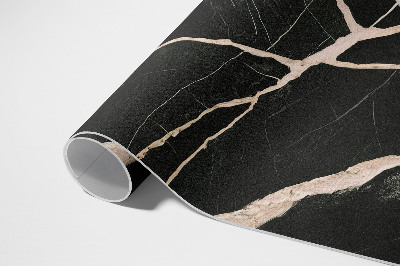 Vinyl carpet Glamorous contrast of dark cracked marble