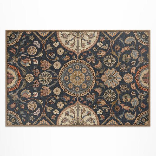 Vinyl carpet Decorative plant ornament with vintage pattern