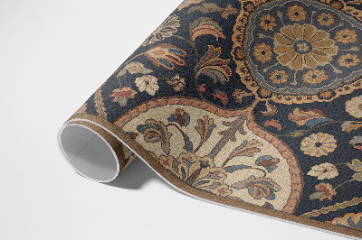 Vinyl carpet Decorative plant ornament with vintage pattern