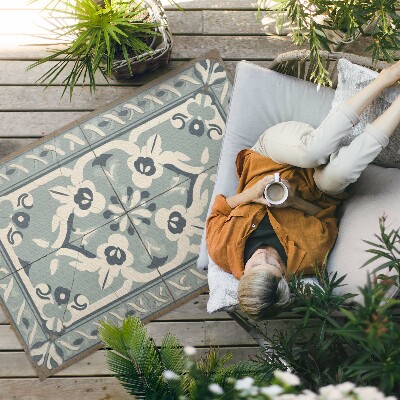 Vinyl carpet Portuguese tiles Delicate vintage pattern