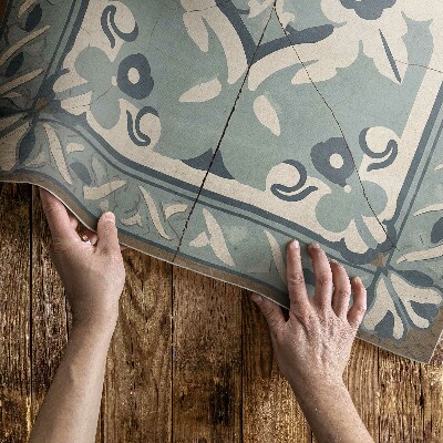 Vinyl carpet Portuguese tiles Delicate vintage pattern