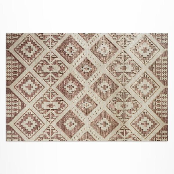 Vinyl carpet Aztec-style geometric compositions