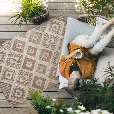 Vinyl carpet Aztec-style geometric compositions
