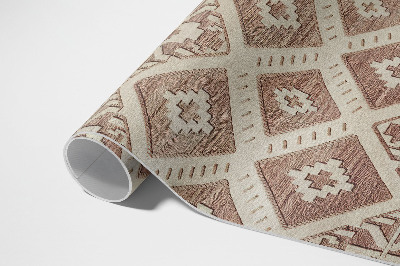 Vinyl carpet Aztec-style geometric compositions