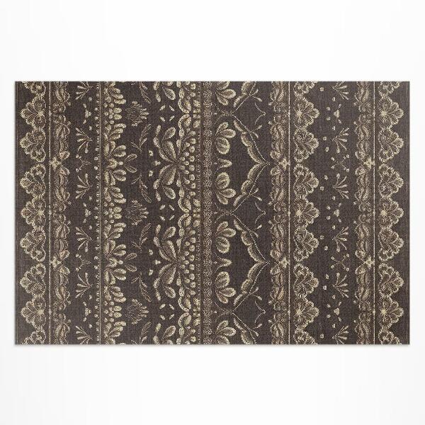 Vinyl carpet Earthy tones with botanical patterns