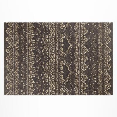 Vinyl carpet Earthy tones with botanical patterns