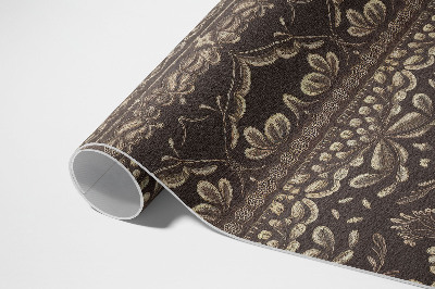 Vinyl carpet Earthy tones with botanical patterns