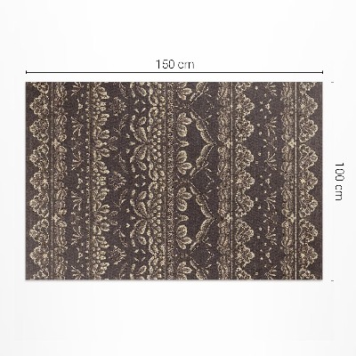 Vinyl carpet Earthy tones with botanical patterns