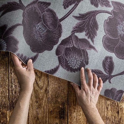 Vinyl carpet Subtle vintage flowers