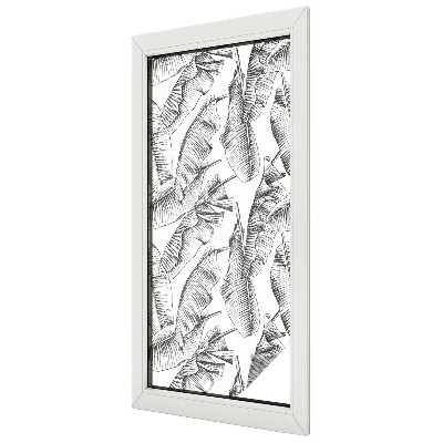 Privacy window film stained glass effect Tropical leaves