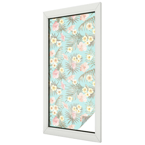 Coloured glass film for windows Tropical pattern