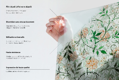 Coloured glass film for windows Tropical pattern