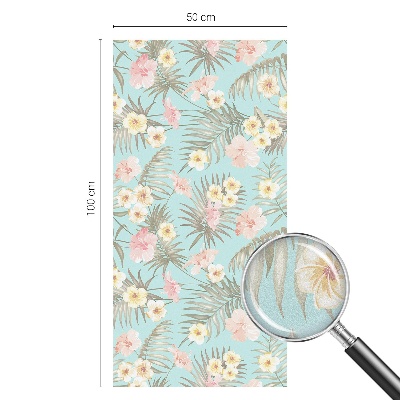 Coloured glass film for windows Tropical pattern