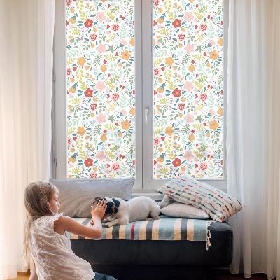 Coloured glass film for windows Floral pattern