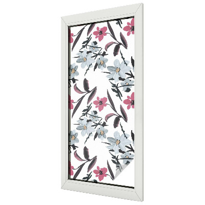 Coloured glass film for windows Floral pattern
