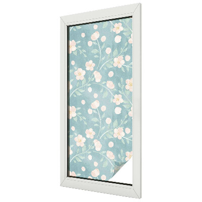 Privacy window film stained glass effect Pastel flowers