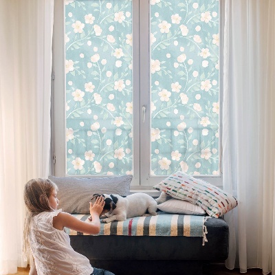 Privacy window film stained glass effect Pastel flowers