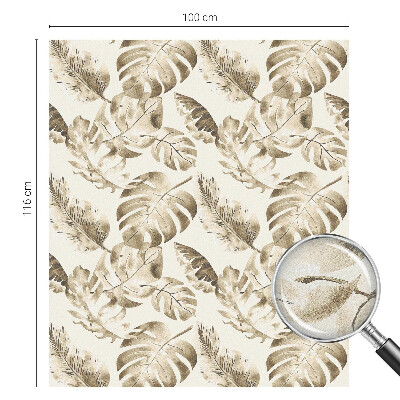 Frosted window film with stained glass pattern Tropical plants