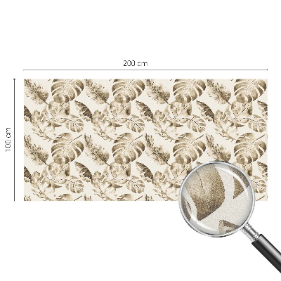 Frosted window film with stained glass pattern Tropical plants