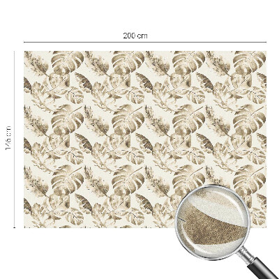 Frosted window film with stained glass pattern Tropical plants