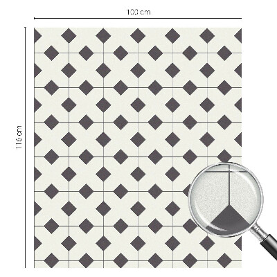 Decorative window film stained glass design Black and white diamonds